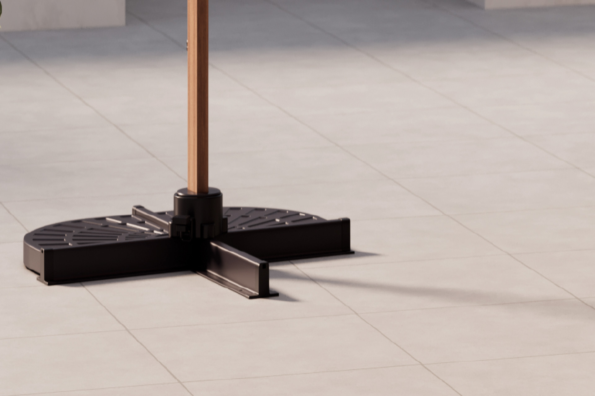 Ampelschirm Fuß kreuzförmig braunes Gestell Aluminium Stahl pulverbeschichtet inkl. Schirmständer 