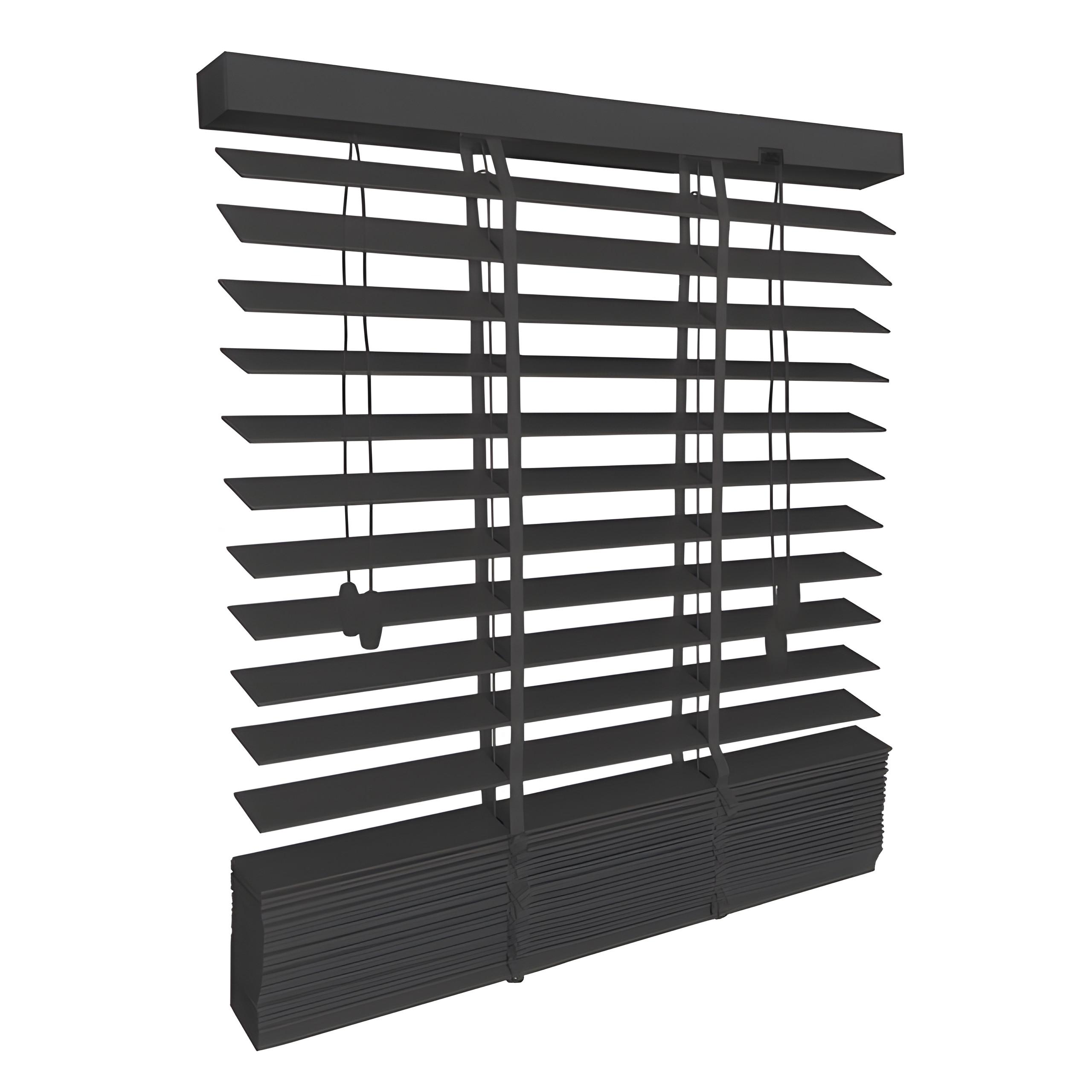 HOLZJALOUSIE SolDecor BE5 100/180cm Schwarz - Schwarz, Naturmaterialien/Holz (100/180cm) - Sol Royal