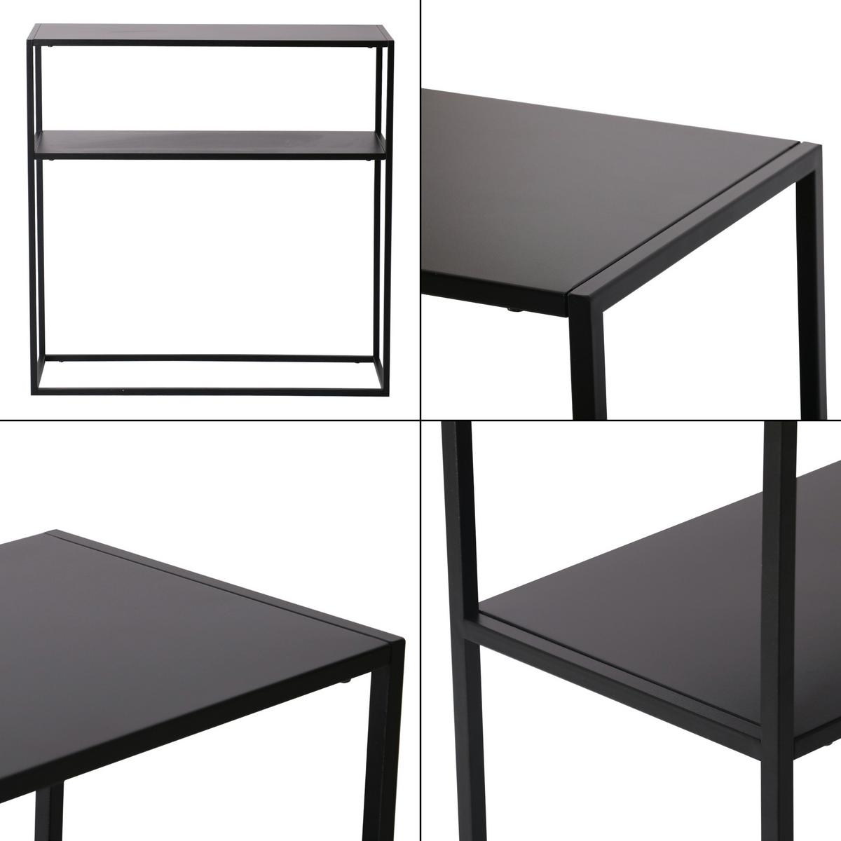 KONSOLENTISCH Kuhmo - Schwarz, Metall (30/80/80cm) - [en.casa]