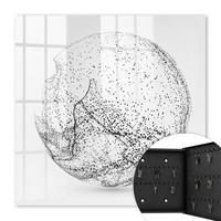 SCHLÜSSELBOX Schwarz 30x30 cm- Türöffnung nach rechts - Abstrakter Raum - Grau, Metall (30/30/5cm) - TULUP