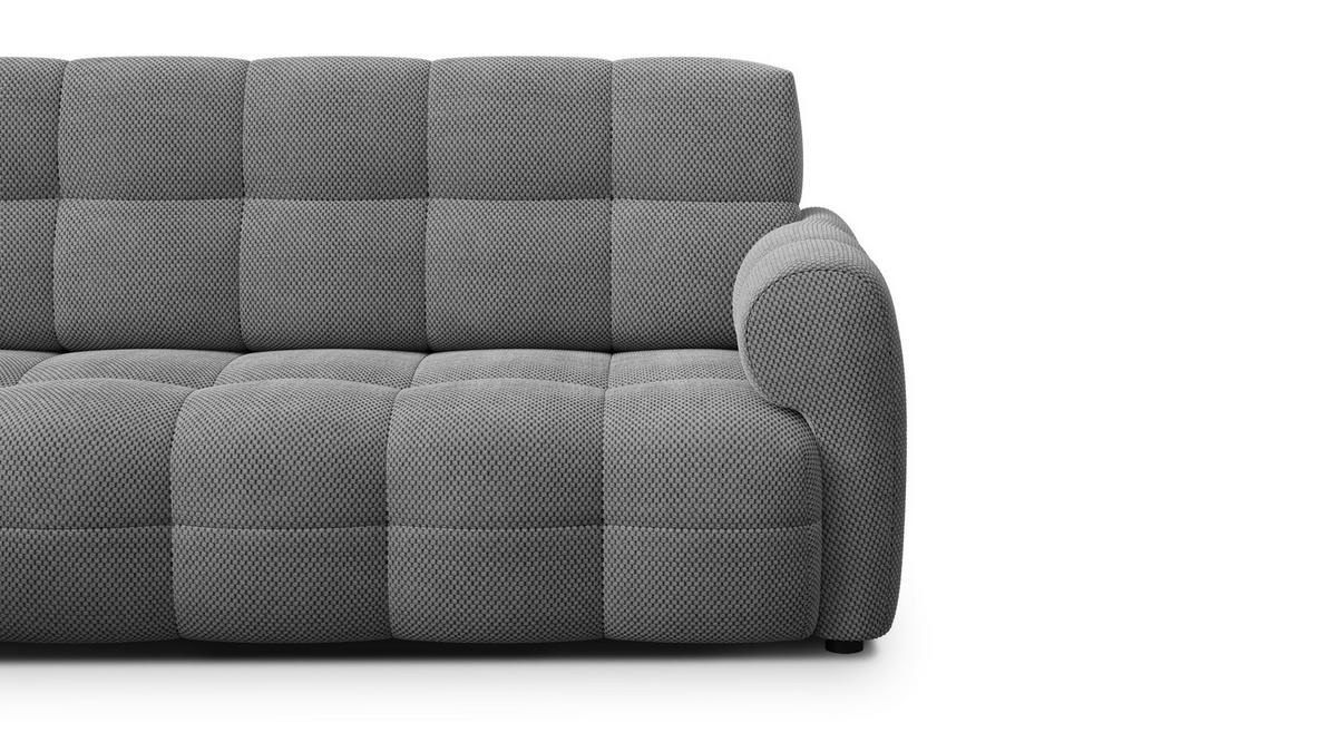 ECKSOFA MELLOW 5-Sitzer, grau - Schwarz/Grau, Holz/Textil (283/191cm) - Wozimo