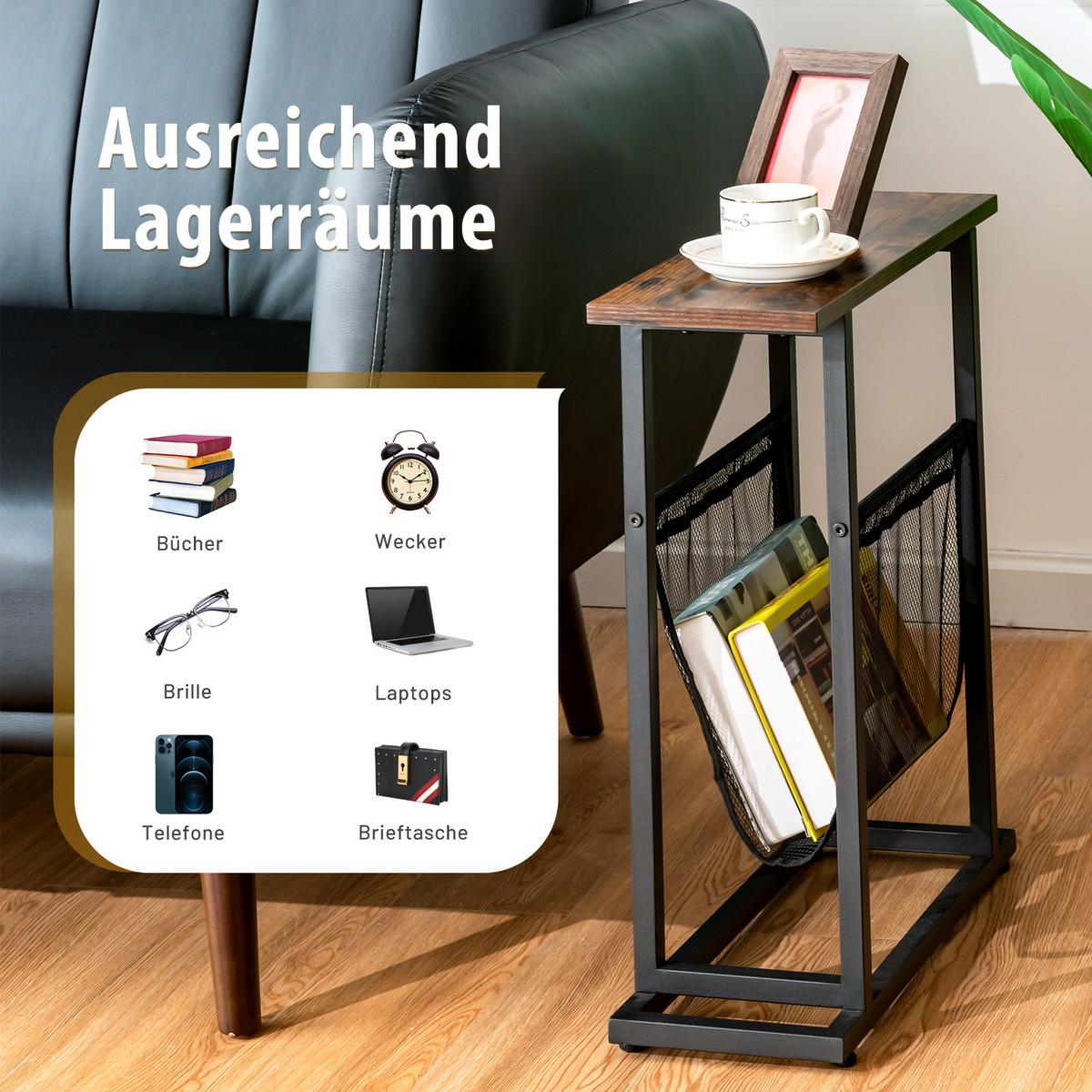 BEISTELLTISCH 55cm Schwarz - Schwarz, Metall (18/48/55cm) - COSTWAY