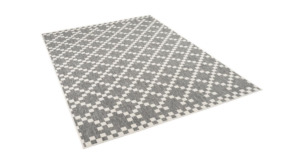 IN- UND OUTDOOR TEPPICH NEWPORT MODERN KARO - Silberfarben, Textil (120/170cm) - Pergamon