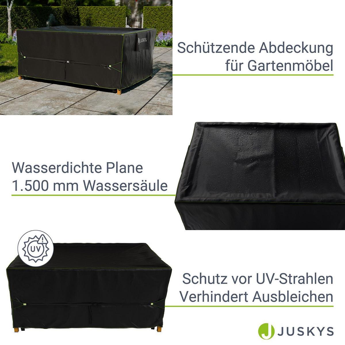 GARTENMÖBELABDECKUNG CoverSafe Pro schwarz - Schwarz, Kunststoff (182/100/242cm) - Juskys