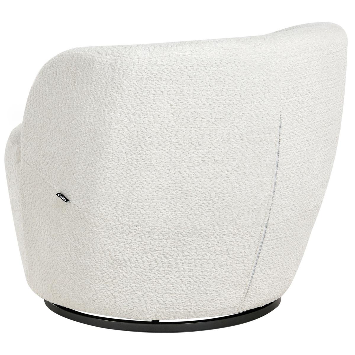 DREHSESSEL Chenillegewebe Cremeweiß Kuolpa - Weiß, Textil (67/69/75cm) - Beliani