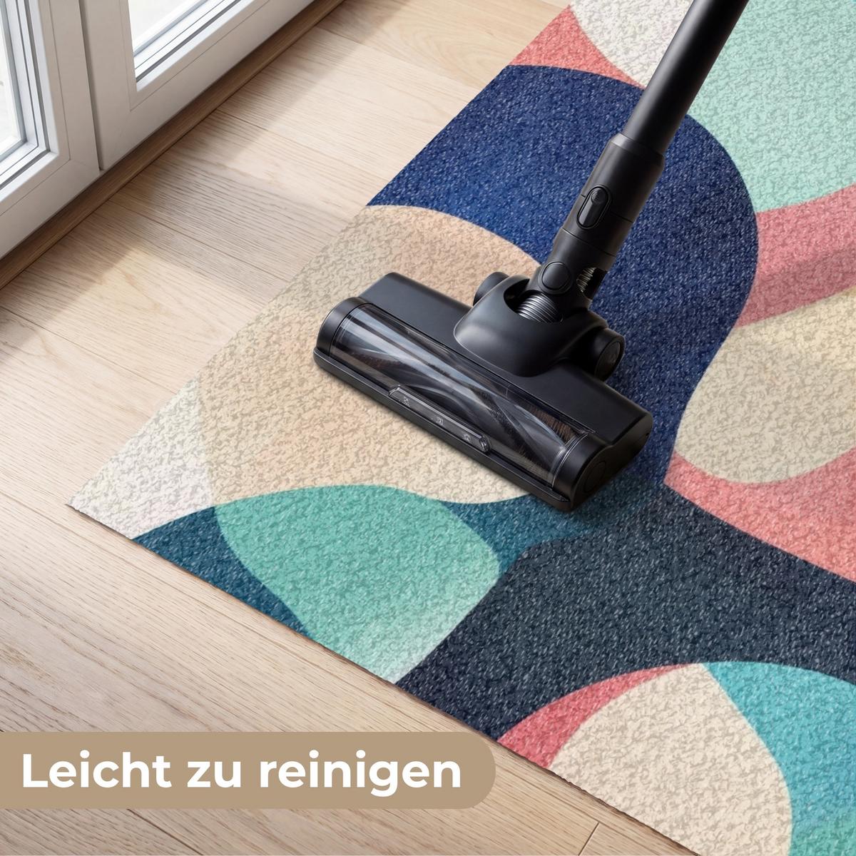 FUSSMATTE Abstrakt - Blau - Rosa Fußabtreter 150x90 cm - Multicolor, Kunststoff (150/0.4cm) - MuchoWow