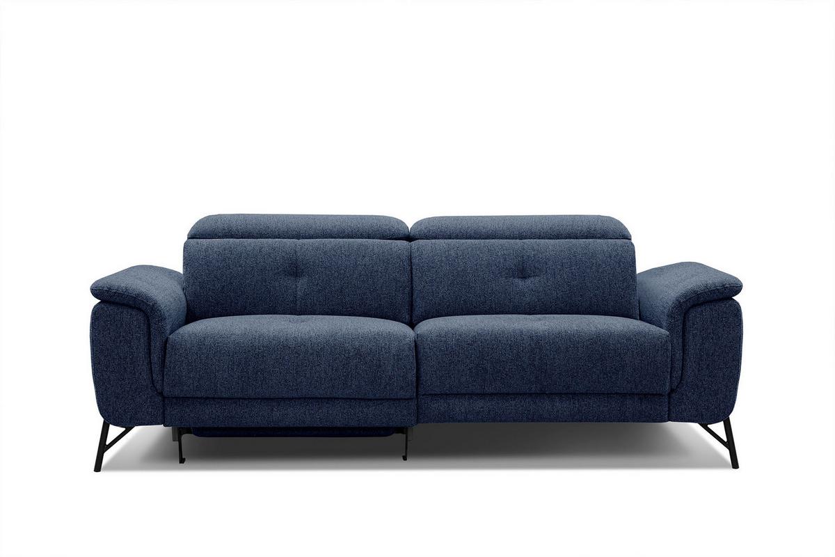 SOFA AVENA 3-Sitzer mit 1 Relaxfunktion, dunkelblau - Dunkelblau, Holzwerkstoff/Textil (204/80/108cm) - Wozimo