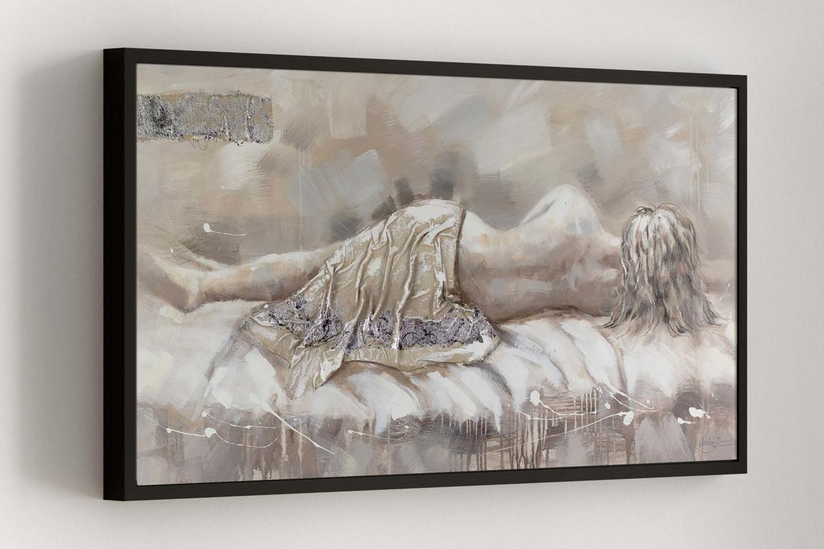 ÖLGEMÄLDE 120/60 cm - Beige, Holz/Textil (120/60cm) - KUNSTLOFT
