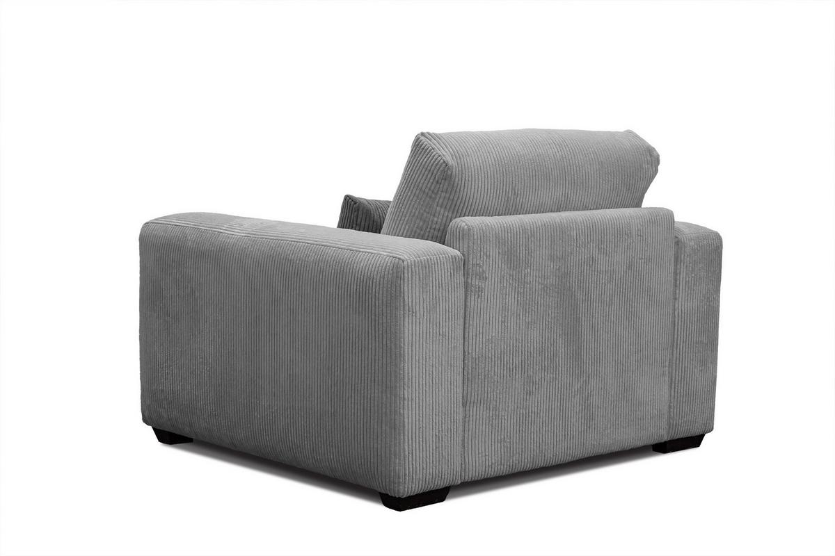 SESSEL OLI in Cordstoff hellgrau - Hellgrau, Holz/Textil (130/91/108cm) - Wozimo