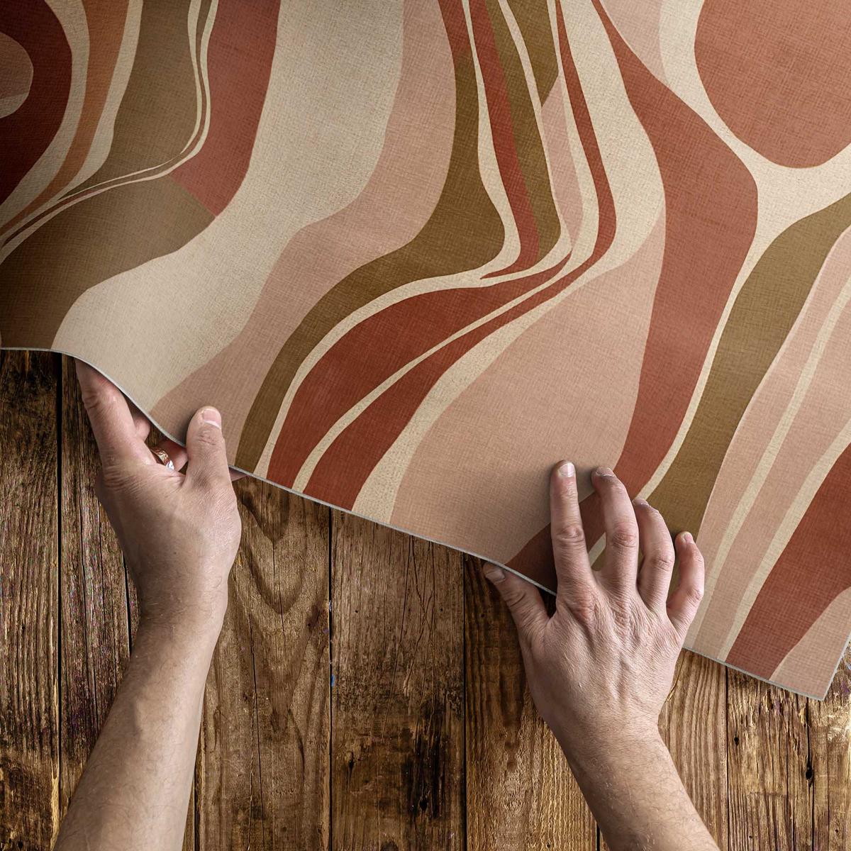 TEPPICH 100x150 cm Abstrakte Flecken Komposition in Boho-Farben - Mokka, Kunststoff (100/150cm) - Wallfluent