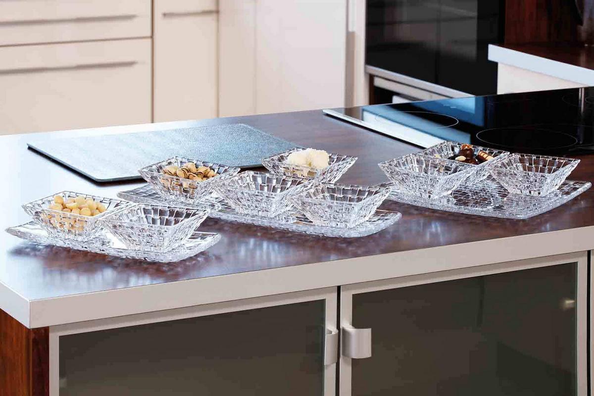 SERVIERPLATTEN Bossa Nova transparent 3-tlg. - Transparent, Glas (2/2/2cm) - Nachtmann