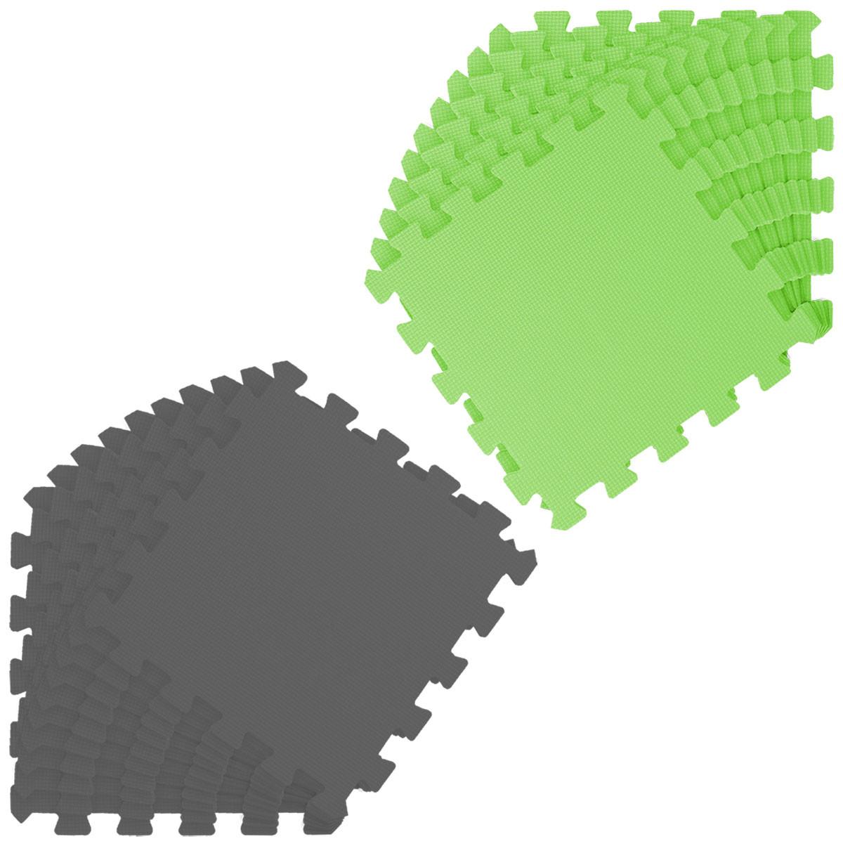 SPIELMATTE ab Null - 180/90/1 cm Puzzlematte Grau - Grau/Grün, Kunststoff (30/30cm) - Littletom