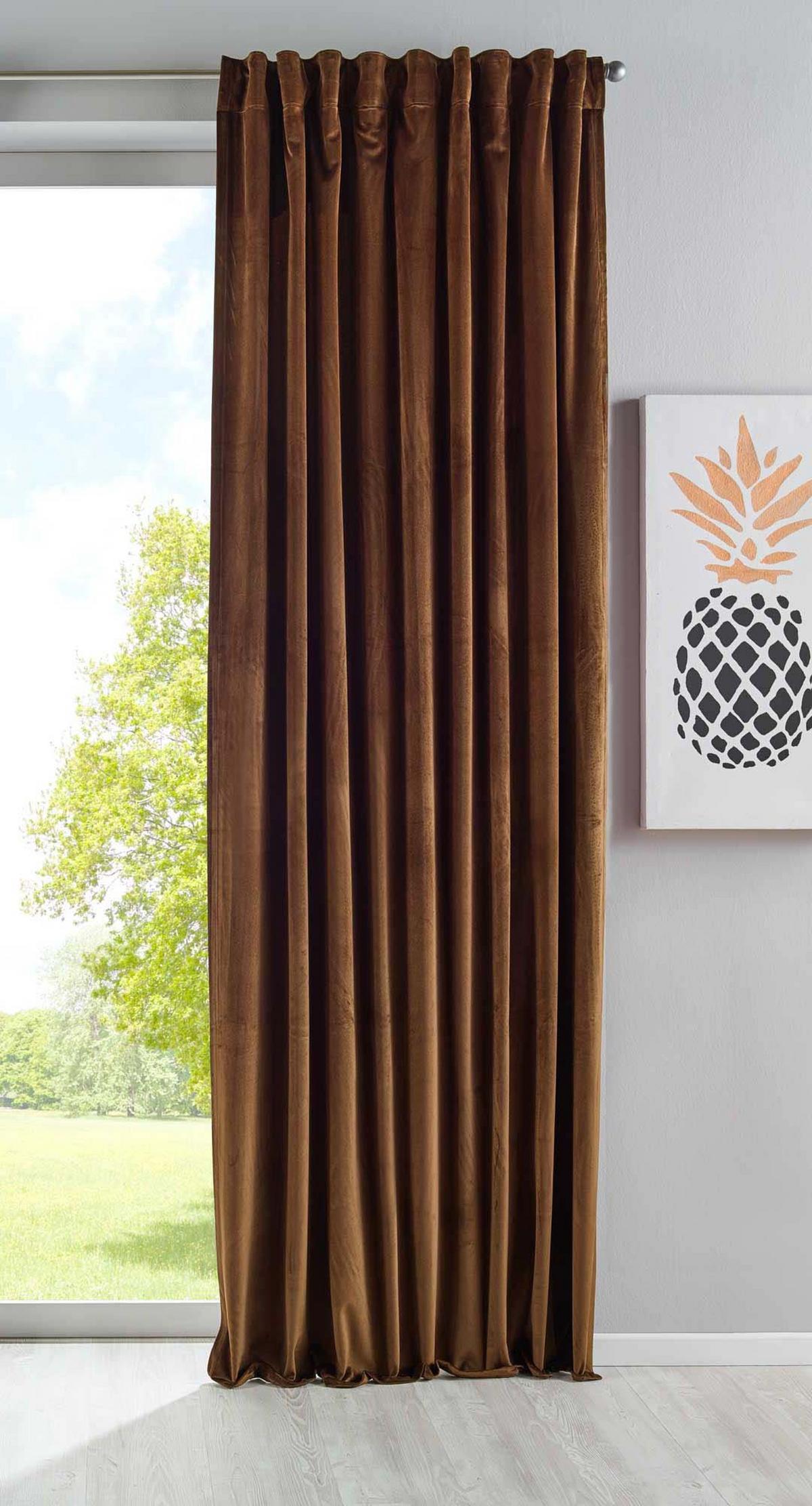 VORHANG MILANO HxB 280x135 cm Braun - Braun, Textil (135/280cm) - Gardinenbox