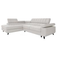 ECKSOFA Nord Premium, Seite: Links - Anthrazit/Creme, Holz/Textil (264/203cm) - MIRJAN24