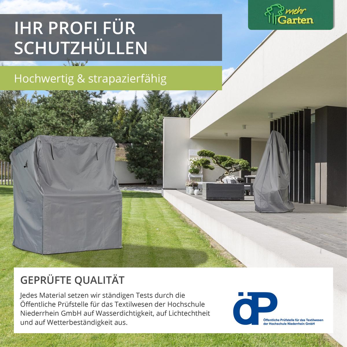 STRANDKORBHÜLLE SHP-20021 - Grau, Kunststoff (125/165/100cm) - mehr Garten