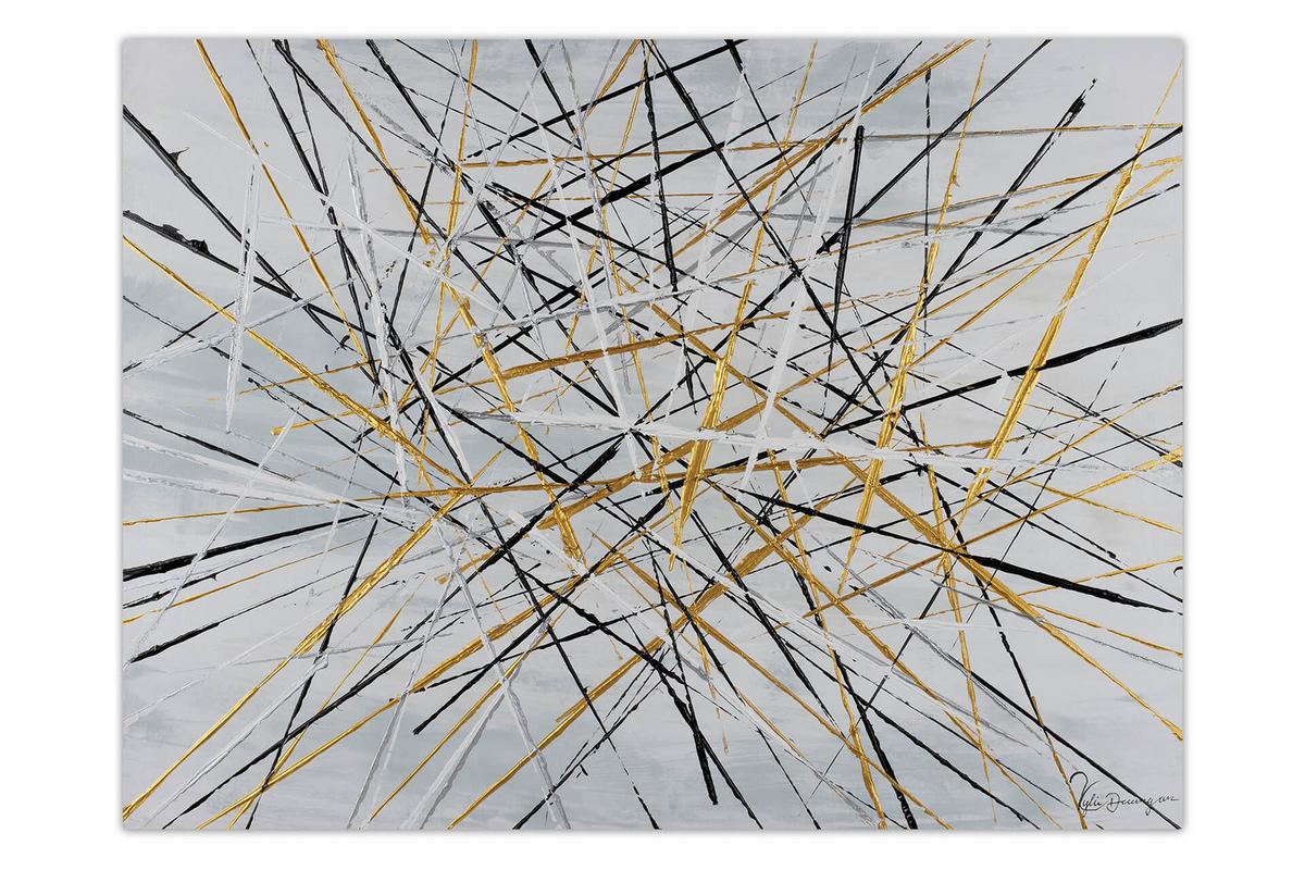 ACRYLBILD HANDGEMALT 100/75 cm - Schwarz/Weiß, Holz/Textil (100/75cm) - KUNSTLOFT
