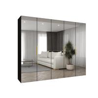 DREHTÜRENSCHRANK 202/250/52 5-türig - Goldfarben/Schwarz, Holz (250/202/52cm) - MÖBEL KRYSPOL