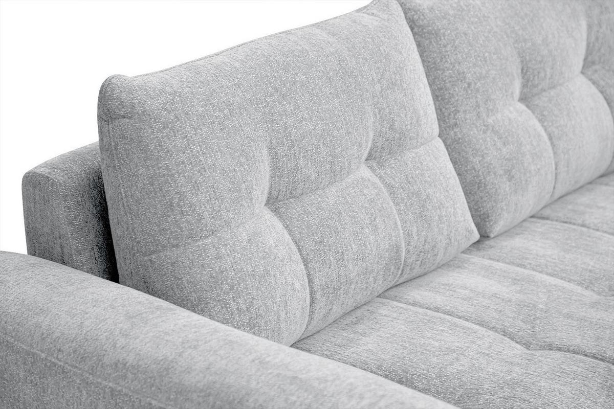 SOFA SALVINI 3-Sitzer, hellgrau - Hellgrau/Schwarz, Holzwerkstoff/Textil (176/88/99cm) - Wozimo