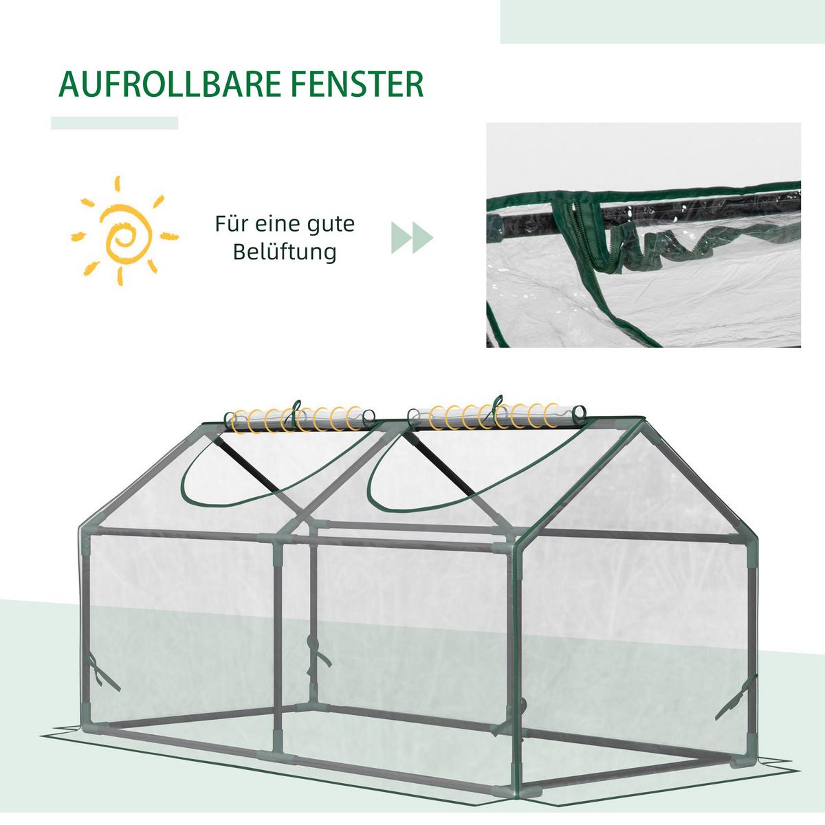 FOLIEGEWÄCHSHAUS mit Fenster Kunststoff Treibhaus Tomatenhaus 120x60x60cm - Transparent, Kunststoff (60/60/120cm) - Outsunny