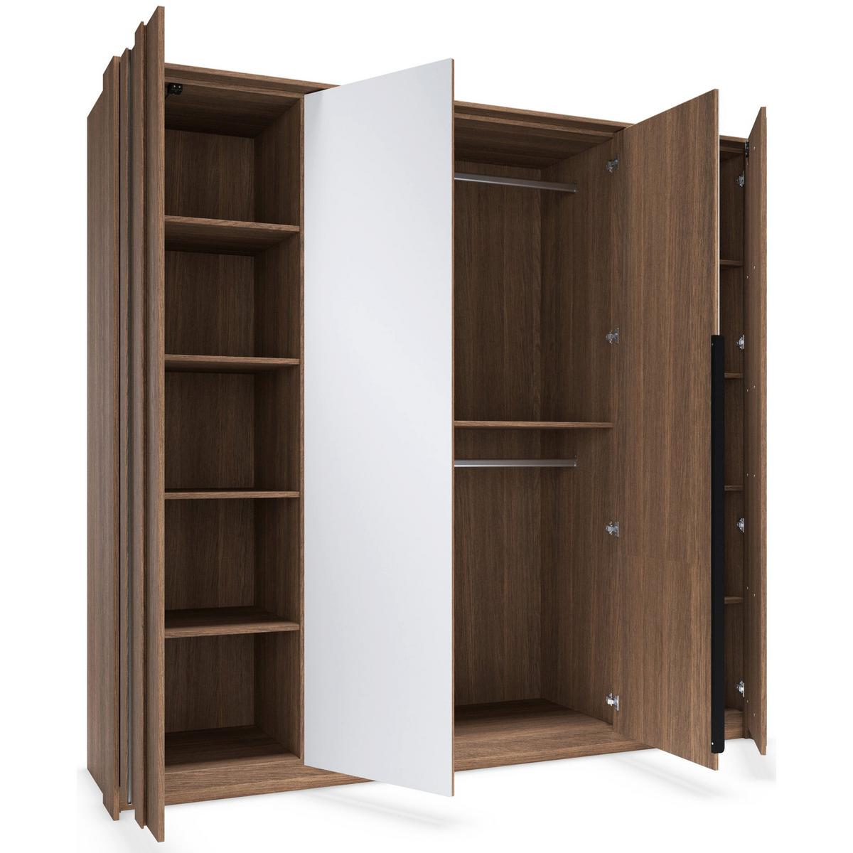 KLEIDERSCHRANK Amaro 223 cm - Eichefarben/Schwarz, Holzwerkstoff/Metall (223.2/210/59.6cm) - Selsey