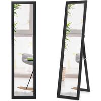 STANDSPIEGEL mit Holzrahmen Schwarz - Schwarz, Glas (50/155/37cm) - COSTWAY