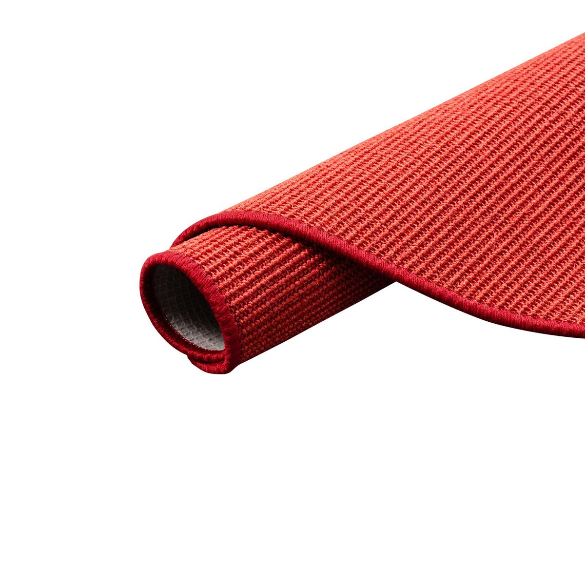 SISAL NATUR TEPPICH RUND - Rot, Textil (100/100cm) - Snapstyle