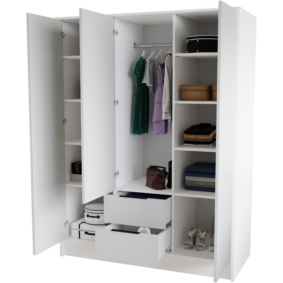 DREHTÜRENSCHRANK Nero 150/51/200 cm mit Lamellen schwarz - Schwarz, Holzwerkstoff (150/200/51cm) - Beautysofa