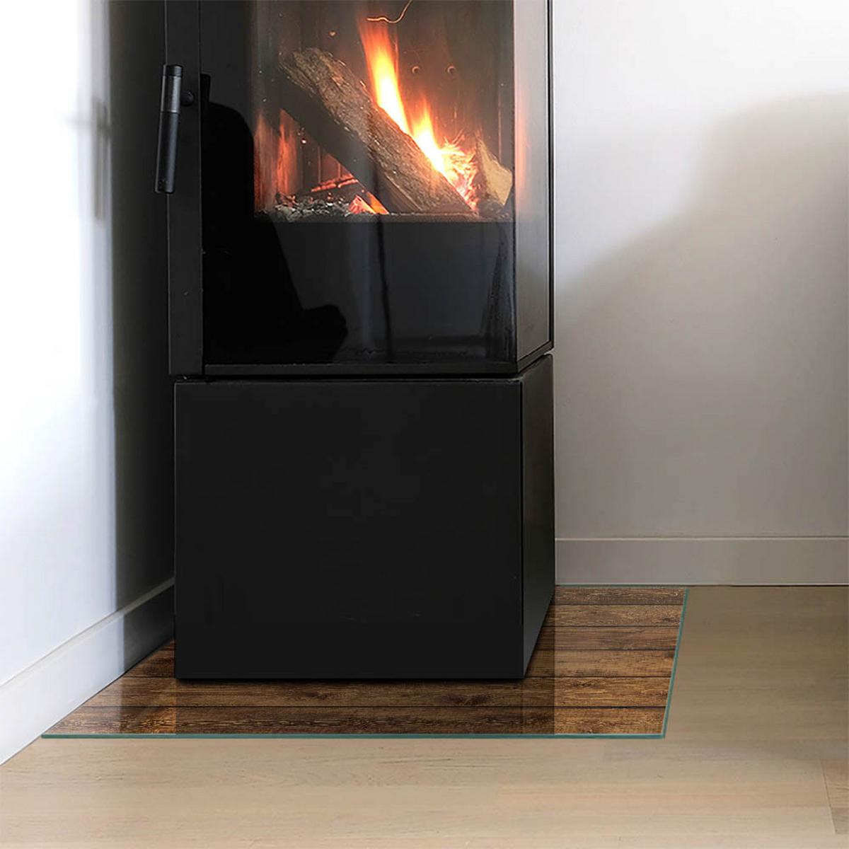 GLASPLATTE für Kamin 50x50 cm - Braun, Glas (50/50/0.4cm) - TULUP