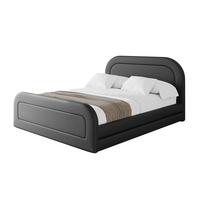 POLSTERBETT mit Bettkasten, Fußteil und Lattenrost, Boxbett ohne Matratze - LERIS-Z 180x200 Schwarz Kunstleder - Schwarz Hochglanz, Holzwerkstoff/Textil (180/200cm) - ALTDECOR