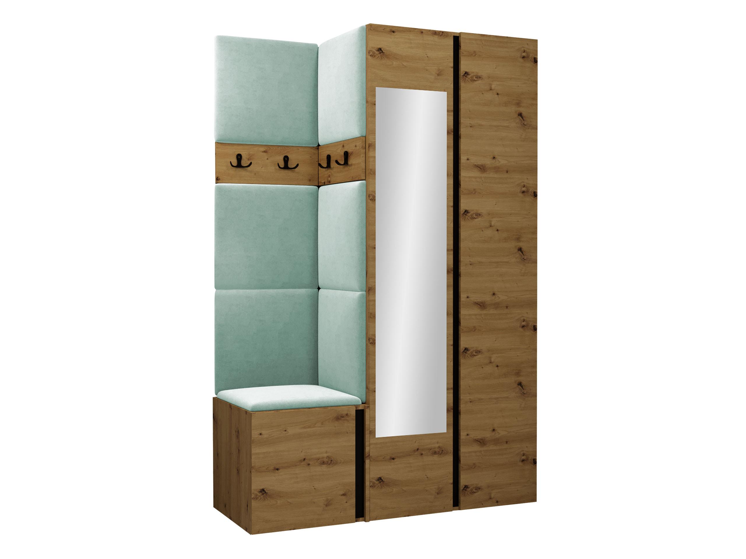 GARDEROBEN-SET Orion XXVI - Eiche Artisan/Mintgrün, Holzwerkstoff/Kunststoff (116/186/46cm) - MIRJAN24