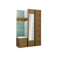 GARDEROBEN-SET Orion XXVI - Eiche Artisan/Mintgrün, Holzwerkstoff/Kunststoff (116/186/46cm) - MIRJAN24