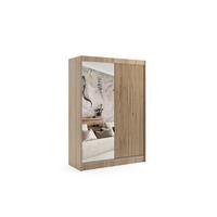 KLEIDERSCHRANK VILAN mit Spiegel/LED - 120 cm - Sonoma Eiche|Eichefarben - Eichefarben/Sonoma Eiche, Holzwerkstoff (120/215/61cm) - ALTDECOR