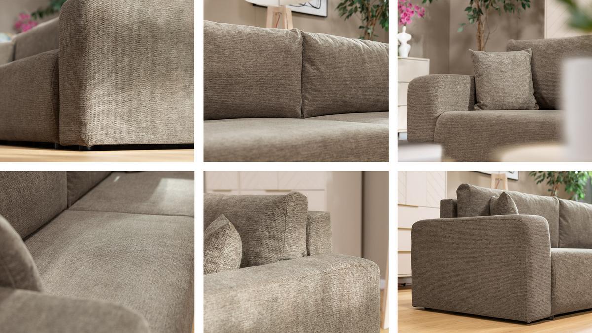 SCHLAFSOFA Piano - Schwarz/Braun, Holz/Kunststoff (245/82/92cm) - MIRJAN24