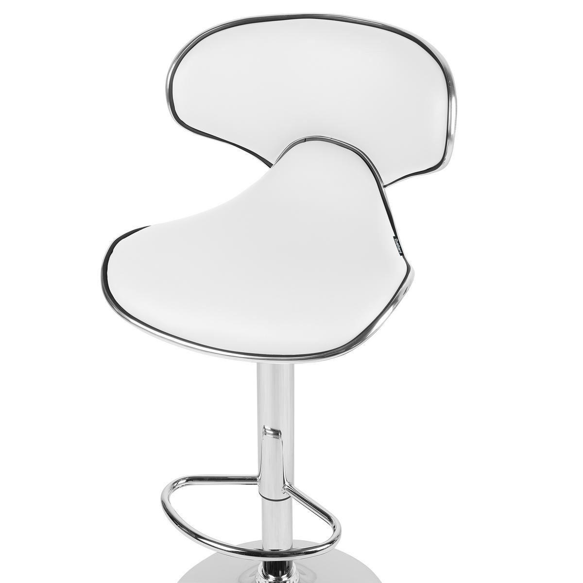 BARHOCKER 2er-Set Kunstleder Weiß Conway - Weiß, Textil/Metall (45/110/35cm) - Beliani