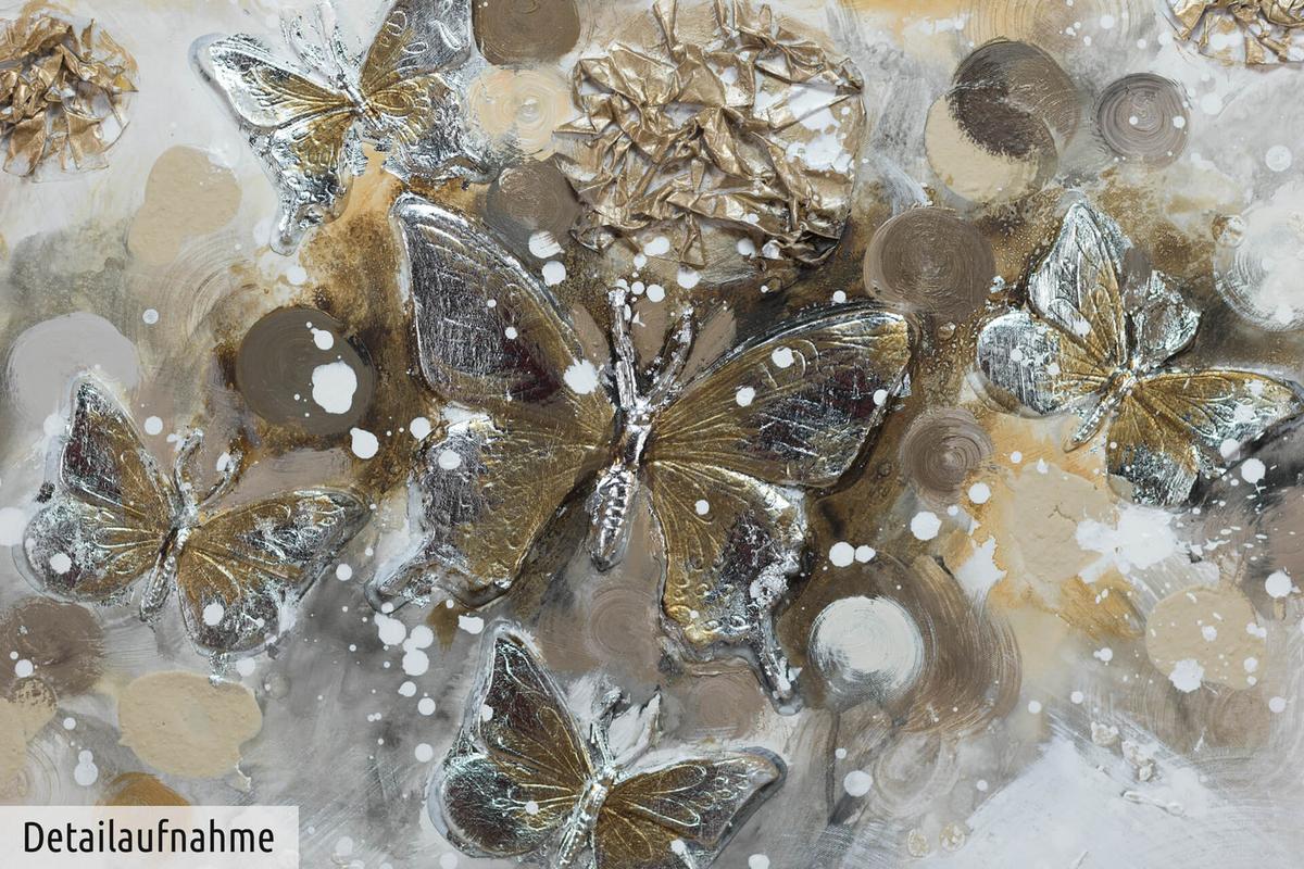 ACRYLBILD HANDGEMALT 120/60 cm - Braun/Grau, Holz/Textil (120/60cm) - KUNSTLOFT