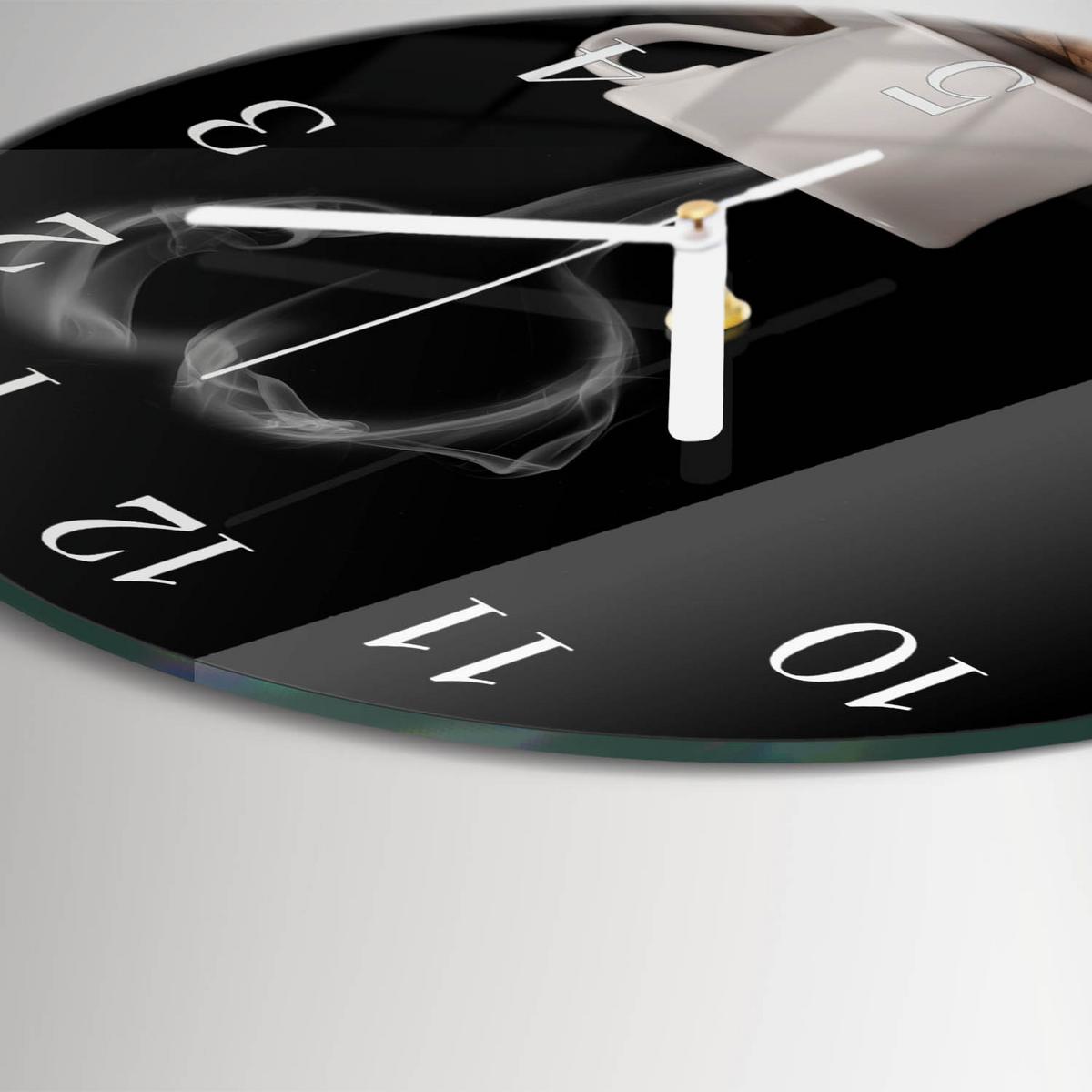 WANDUHR aus Glas Ø30 cm - Kaffee - Braun, Glas (30/30/0.4cm) - TULUP