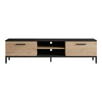 LOWBOARD Lempäälä - Eichefarben, Holzwerkstoff/Metall (160/39/35cm) - [en.casa]