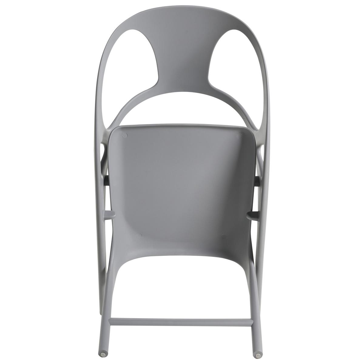 GARTENSTUHL 4er-Set Grau Nemi - Grau, Kunststoff (59/80/53cm) - Beliani