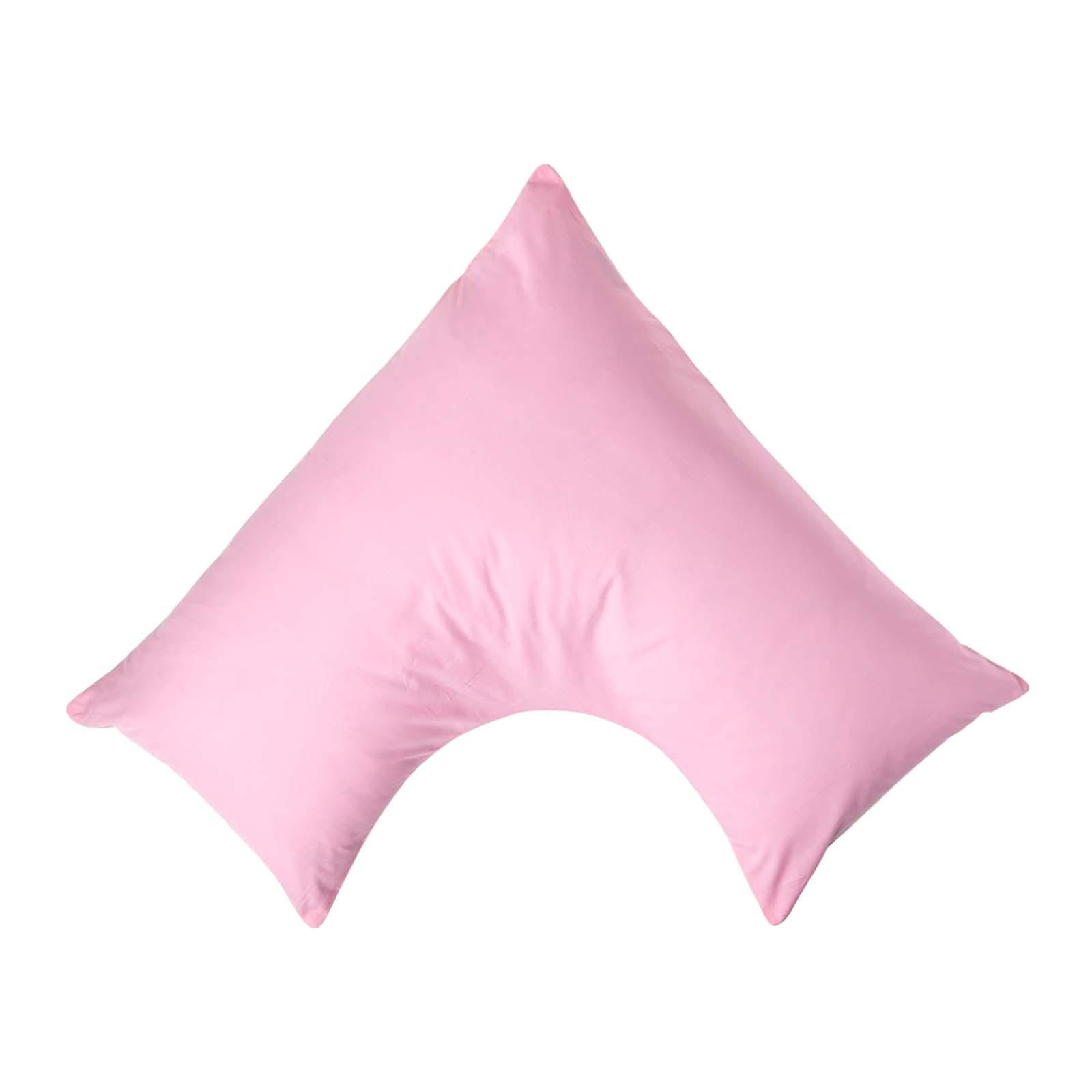KISSENBEZUG für V-Form-Kissen, Perkal, Fadendichte 200 - Rosa, Textil (38/76cm) - Homescapes