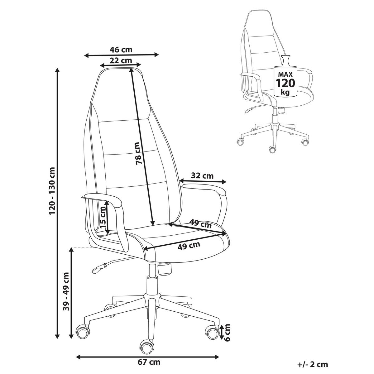 BÜROSTUHL Dunkelgrün Rebel - Dunkelgrün/Schwarz, Textil (67/120/67cm) - Beliani
