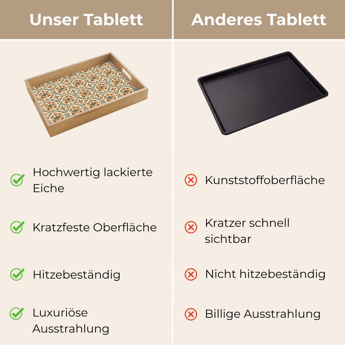 TABLETT Elegant - antik - farbenfroh 40x30 cm - Multicolor, Holz (40/5/5cm) - OnlyWow