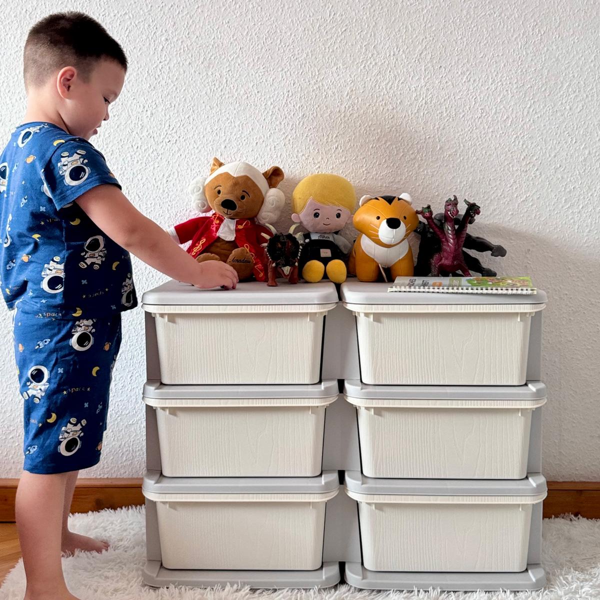 SCHUBLADENSCHRANK für Kinder Aufbewahrungsboxen mit 6 Ebenen Kindermöbel Creme - Creme, Kunststoff (37/56.5/75cm) - HOMCOM