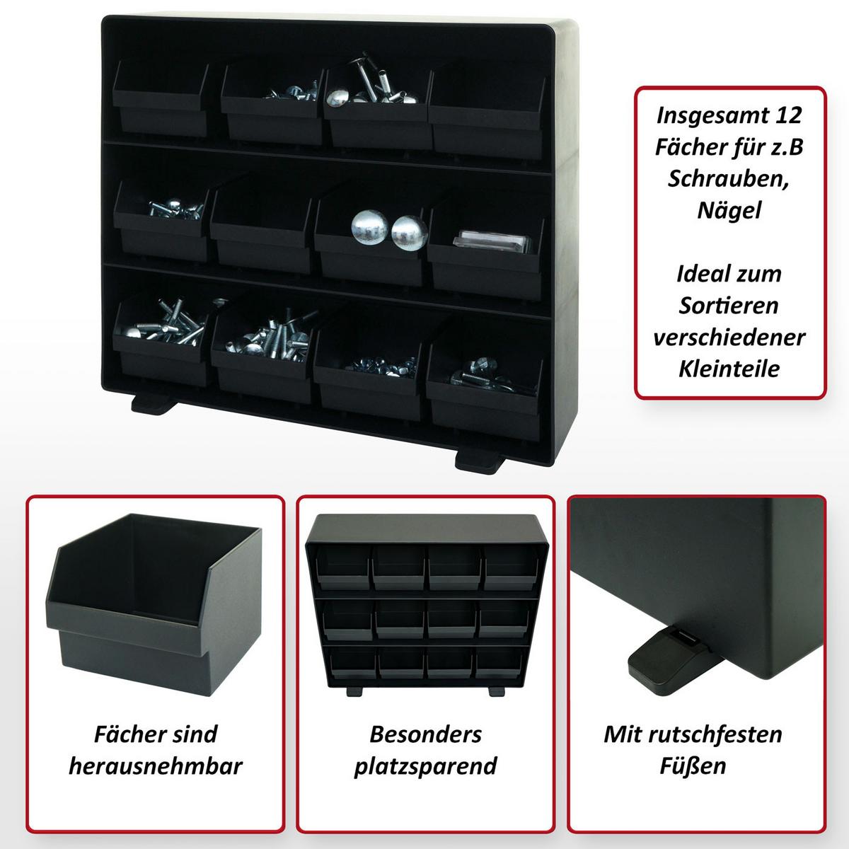 AUFBEWAHRUNGSBOX eckig Schwarz - Schwarz, Kunststoff (33/29/8cm) - MCW