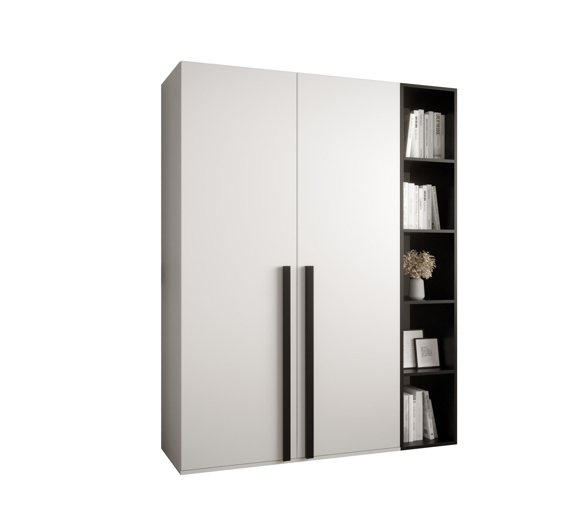GARDEROBENSCHRANK 130/184/42 - Schwarz/Weiß, Holz/Kunststoff (130/184/42cm) - MÖBEL KRYSPOL