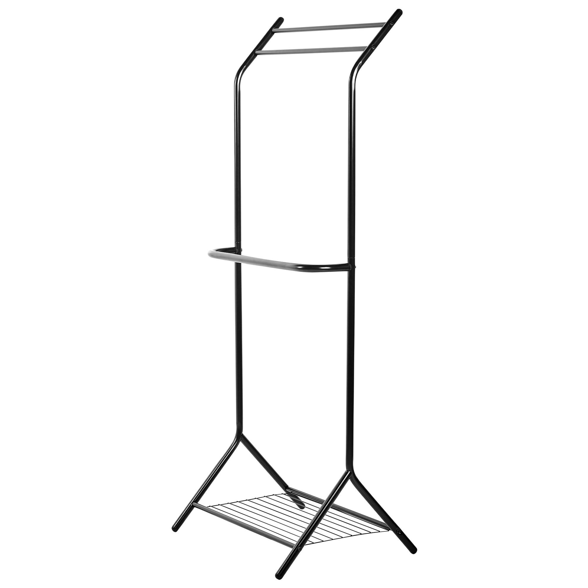 HANDTUCHSTÄNDER Metall Schwarz Cotia - Schwarz, Holz (50/130/46cm) - Beliani