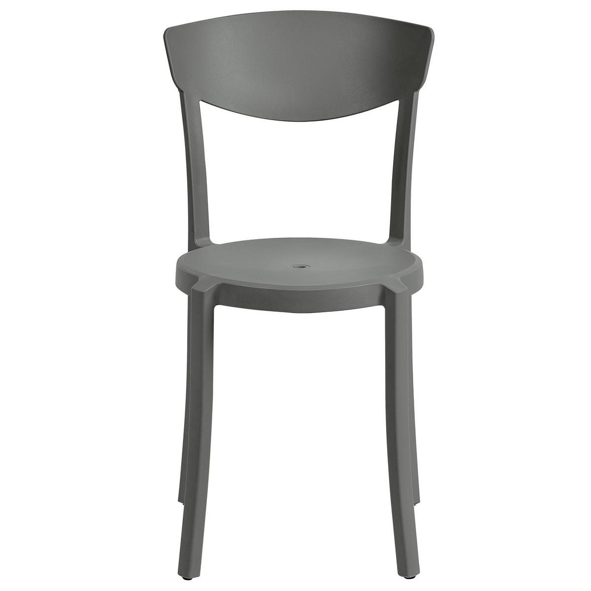 GARTENSTÜHLE 8er-Set Kunststoff dunkelgrau Vieste - Grau, Kunststoff (42/80/40cm) - Beliani