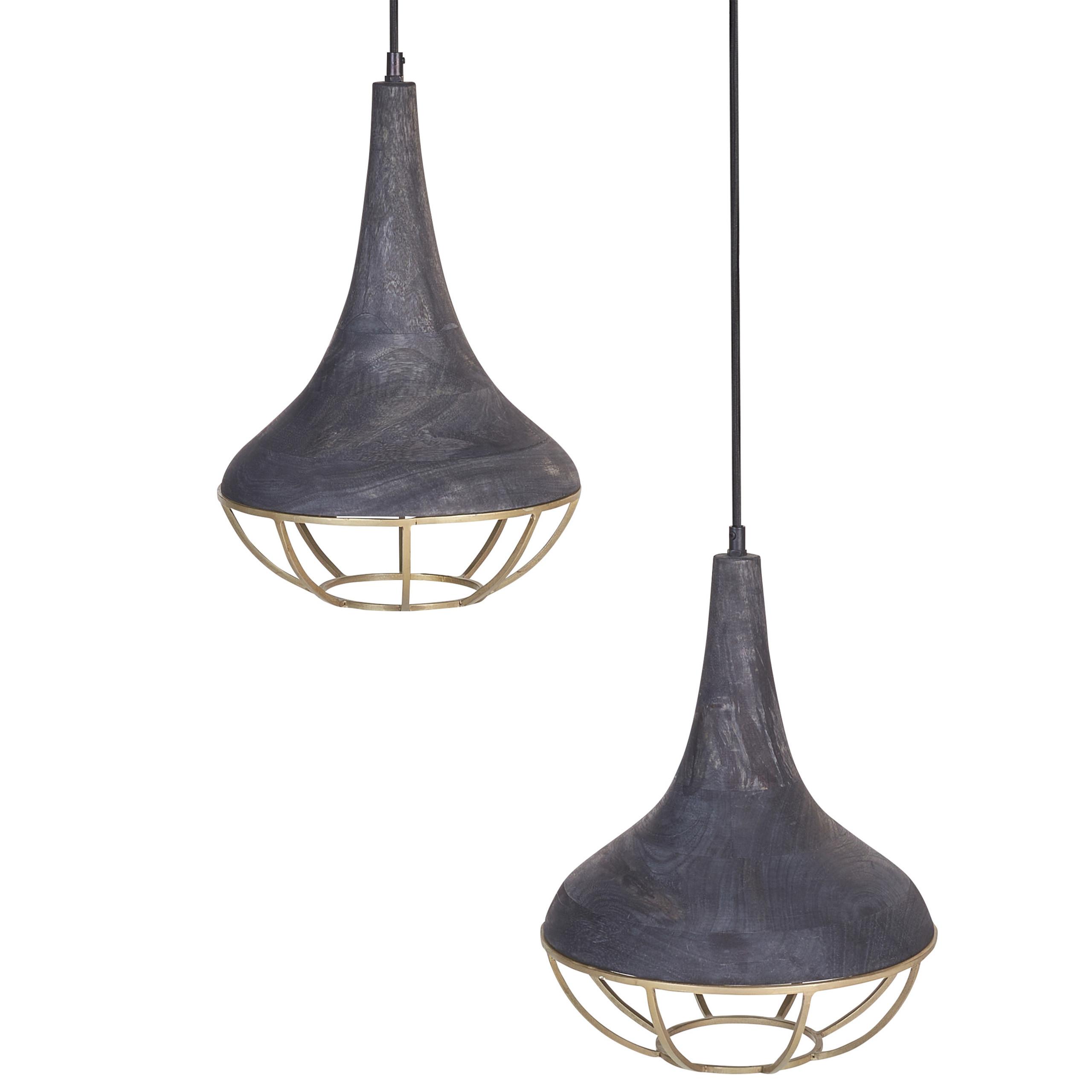 HÄNGELEUCHTE Bagmati 36/36/150 cm - Schwarz, Holz (36/36/150cm) - Beliani