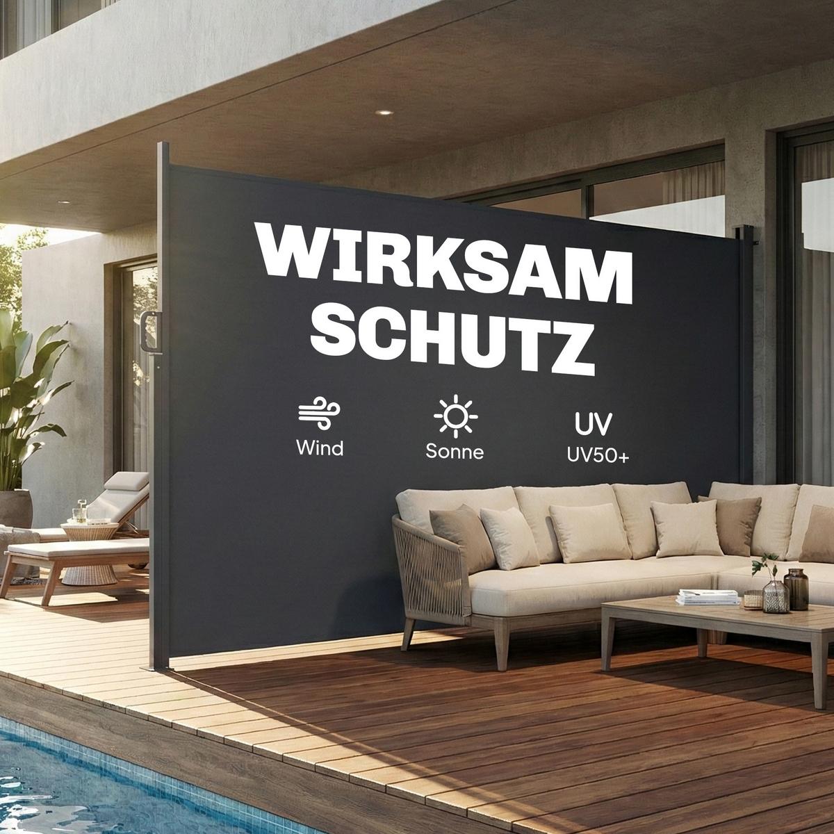 SEITENMARKISE Aluminium Polyester Dunkelgrau - Dunkelgrau, Metall (5/185/420cm) - Outsunny