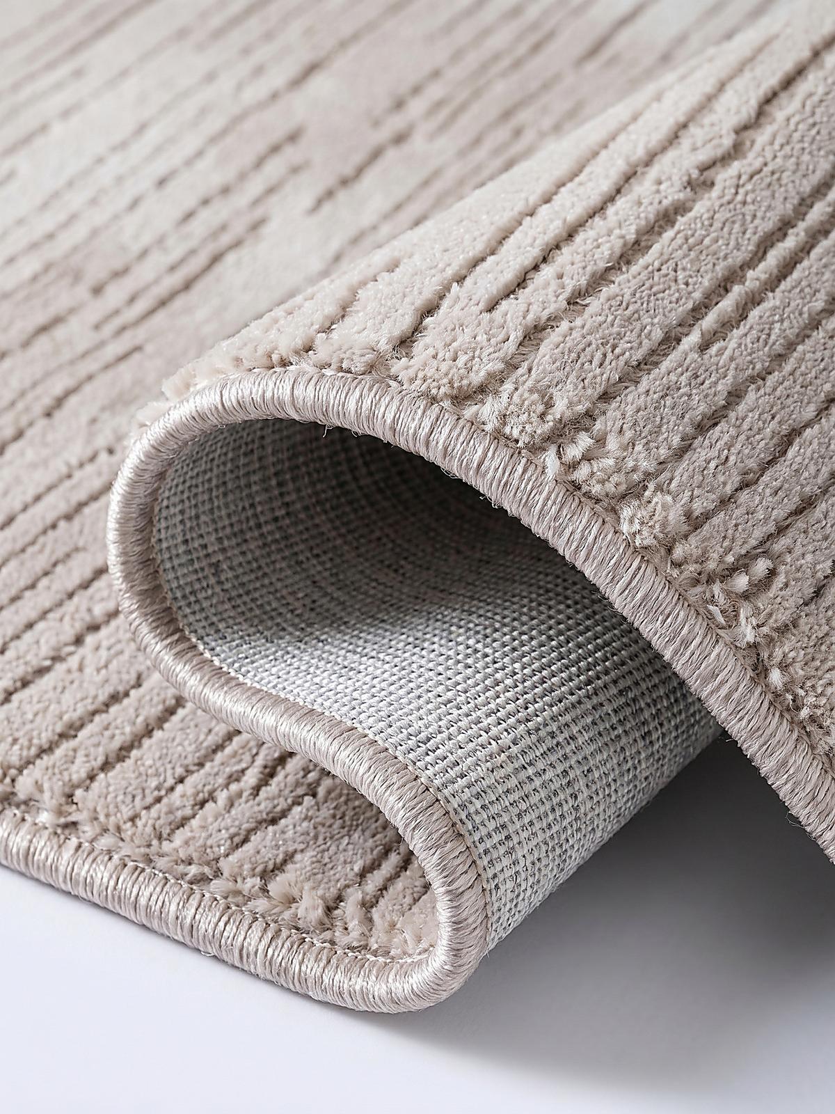 TEPPICHLÄUFER Streifen KASOS Polyester Beige 80 x 300 cm - Beige, Textil (80/300cm) - KADIMA DESIGN