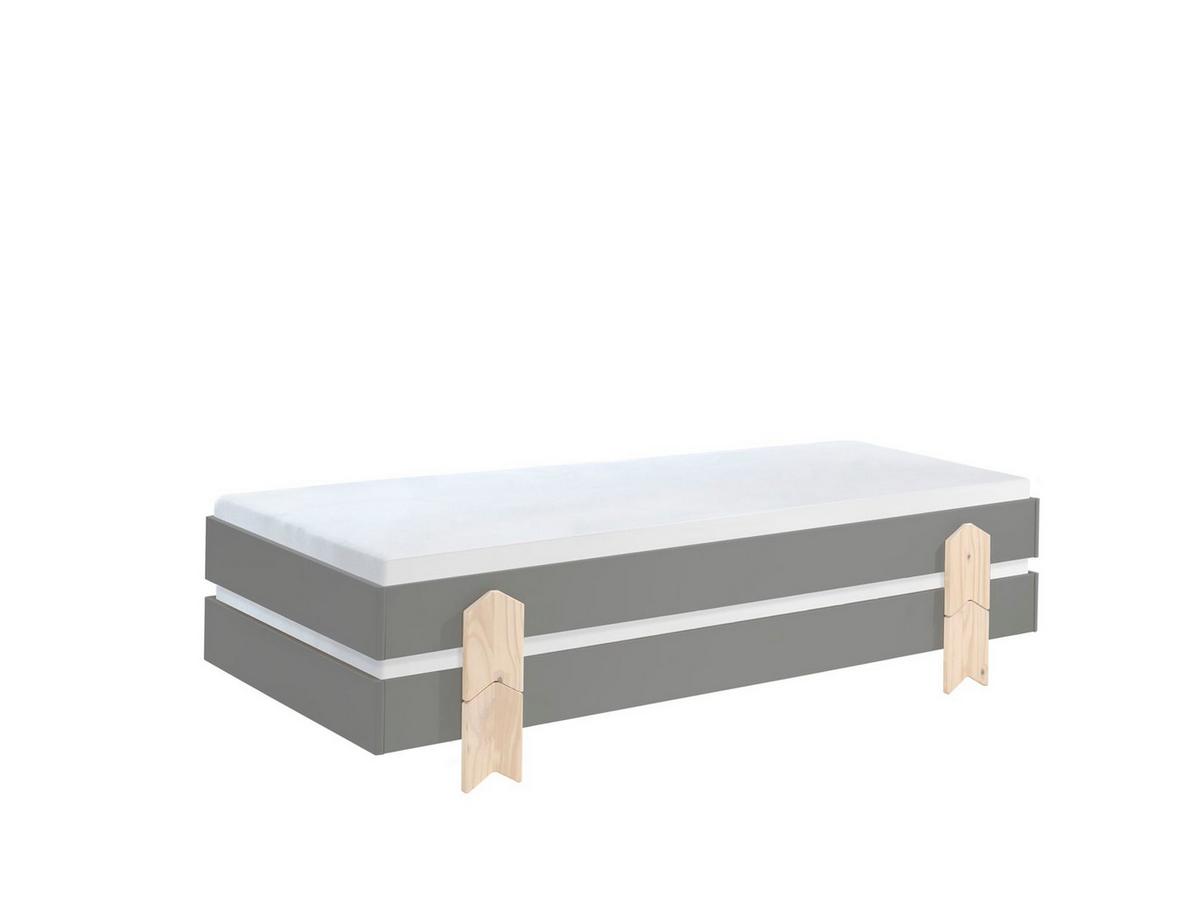 STAPELBETT (2er Set) Karlene 204x48x94 aus MDF in Grau - Grau, Holzwerkstoff (90/200cm) - 58aufmkessel